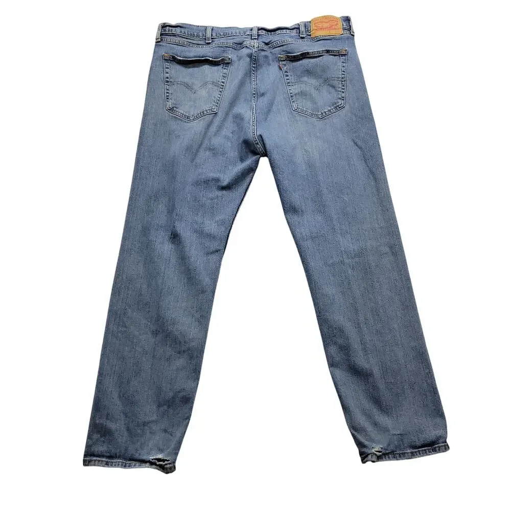 Levi's 505 Regular Fit Jeans Mens W42 L30 Blue Medium Wash Straight Leg Denim